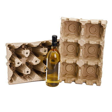 1,2 or 4 Wine Bottle Pulp Shipper Trays