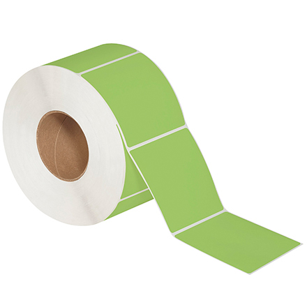 4 x 4" Green Direct Thermal Labels